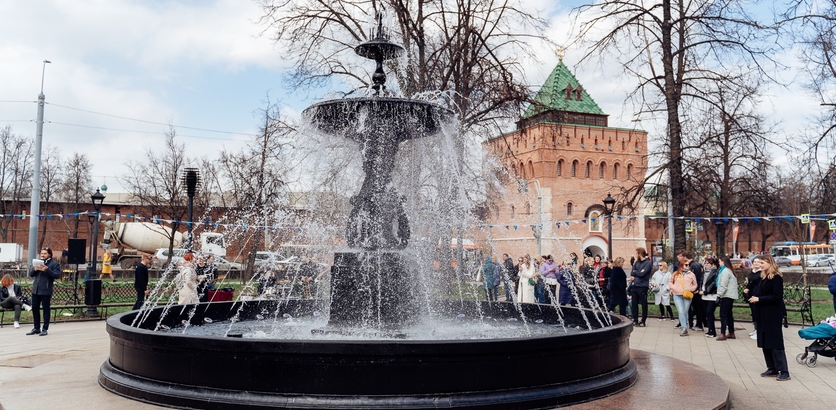 Открытие фонтана на Площади Минина и Пожарского